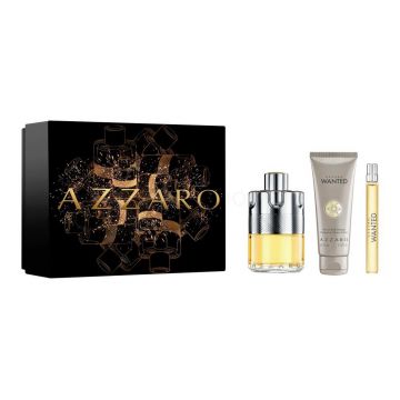 Azzaro Wanted, Apa de Toaleta, Barbati, 100 ml + Gel de dus, 75 ml, + Apa de Toaleta, 10 ml de firma original