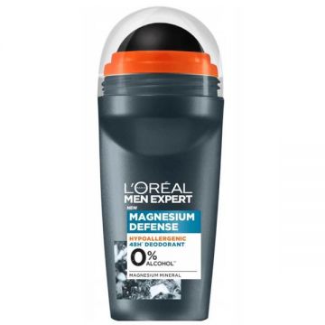 Deodorant Antiperspirant Roll-On pentru Barbati - L'Oreal Paris Men Expert Magnesium Defense Hypoallergenic 48H, 50 ml ieftin