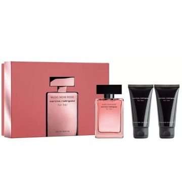 Narciso Rodriguez For Her Musc Noir Rose, Apa de Parfum, 50 ml + Lotiune de corp, 50 ml + Gel de dus, 50 ml