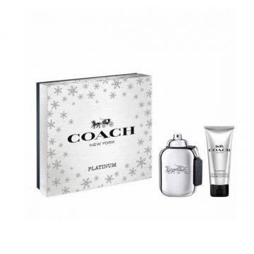 Set Cadou Coach Platinum, Barbati, Apa de Parfum 100ml + Gel de Dus 100ml de firma original