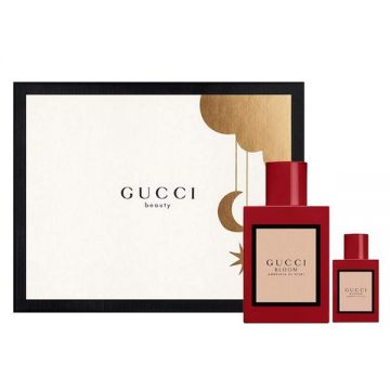 Set cadou Gucci Bloom Ambrosia di Fiori, Femei, Apa de Parfum, 50 ml + 5 ml de firma original