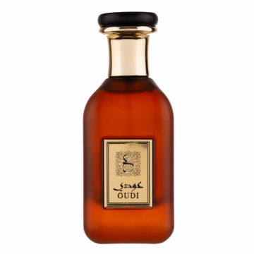 Parfum Oudi, Fragrance World, apa de parfum 100 ml, barbati - inspirat din Oud Saffron by Hugo Boss de firma original