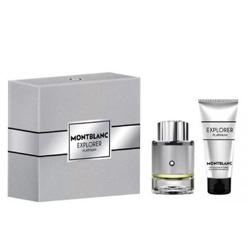 Set Mont Blanc Explorer Platinum, Barbati, Apa de Parfum, 60 ml + Gel De Dus, 100 ml