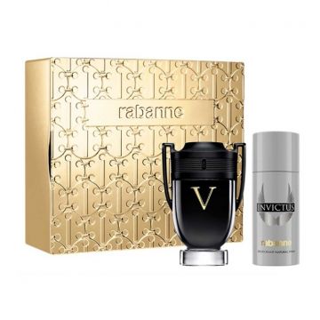 Set cadou Paco Rabanne Invictus Victory, Barbati, Apa de Parfum, 100 ml + Deodorant Spray, 150 ml