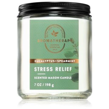 Bath & Body Works Stress Relief Eucalyptus & Spearmint lumânare parfumată ieftin