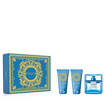 Set cadou Versace Man Eau Fraiche, Apa de toaleta, 50 ml + Gel de Dus, 50 ml + After Shave Balsam, 50 ml de firma original