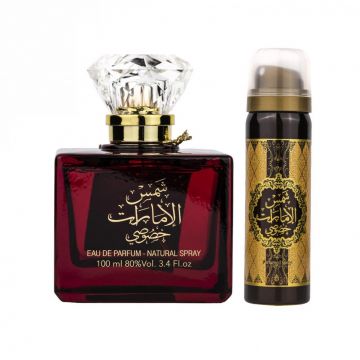 Set Shams Al Emarat Khususi apa de parfum 100 ml si deodorant cadou 50 ml, femei ieftin