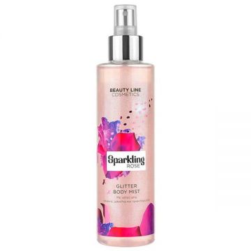 Spray de Corp cu Particule Stralucitoare - Cream Team Sparkling Rose Glitter Body Mist, 200 ml ieftin