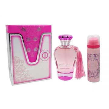 Set Apa de Parfum, 100 ml + Deodorant Spray, 100 ml, pentru Femei - Ard al Zaafaran, Turab Al Dhahab Amazing Rose, 1 set de firma originala