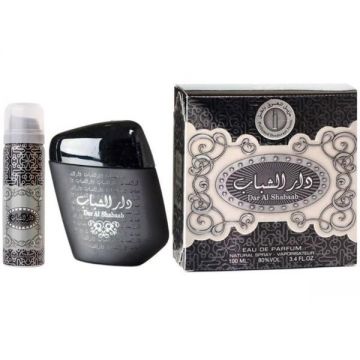 Set Apa de Parfum, 100 ml + Deodorant Spray, 50 ml, pentru Barbati - Ard al Zaafaran, Dar al Shabaab, 1 set de firma originala