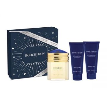 Set Boucheron Pour Homme: Apa de Parfum 100 ml + After Shave 100 ml + Gel de Dus 100 ml de firma original