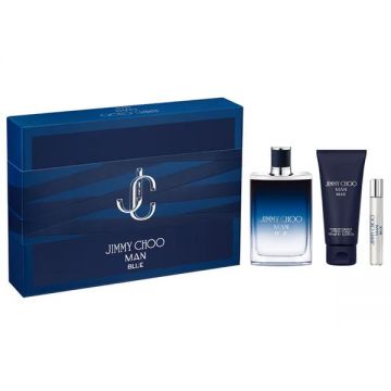 Set Jimmy Choo Man Blue: Apa de Toaleta 100 ml + Apa de Toaleta Travel Size 7.5 ml + Gel de Dus 100 ml ieftin