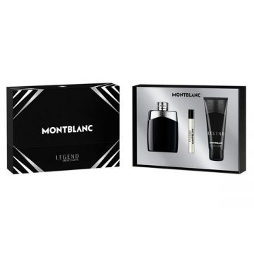 Set Montblanc Legend: Apa de Toaleta, 100 ml + Gel de Dus, 100 ml + Apa de Toaleta, 7,5 ml de firma original