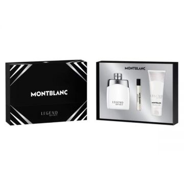 Set Montblanc Legend Spirit: Apa de Toaleta, 100 ml + Gel de Dus, 100 ml + Apa de Toaleta, 7,5 ml de firma original