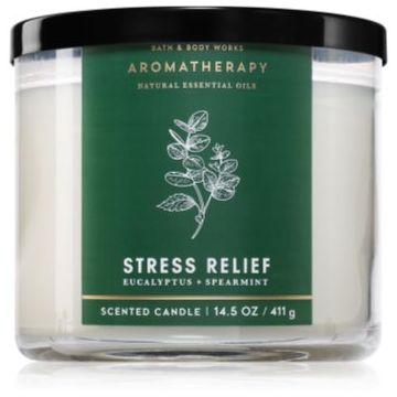 Bath & Body Works Stress Relief Eucalyptus & Spearmint lumânare parfumată ieftin