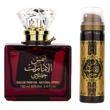 Apa de Parfum - 100ml + Deo - 50ml Set Shams Al Emarat Khususi, Ard Al Zaafaran, Femei, Apa de Parfum - 100ml + Deo - 50ml