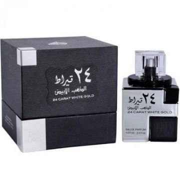 Apa de parfum 24 Carat White Gold, Lattafa Perfumes, Barbati - 100 ml