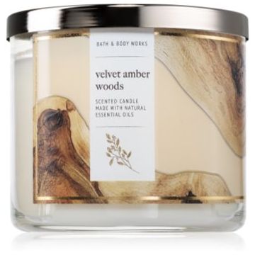 Bath & Body Works Velvet Amber Woods lumânare parfumată