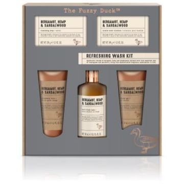 Baylis & Harding The Fuzzy Duck Men's Hemp & Bergamot set cadou (pentru păr, barbă și corp) pentru bărbați