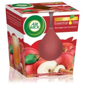 Air Wick Essential Oil Red Apple & Cinnamon lumânare parfumată