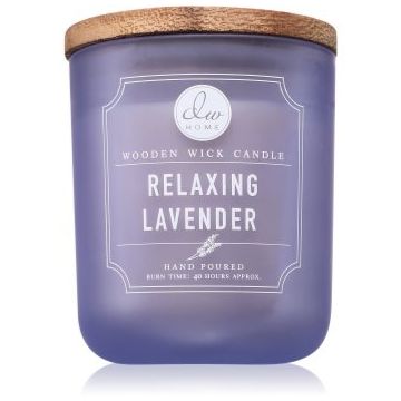 DW Home Signature Relaxing Lavender lumânare parfumată cu fitil din lemn