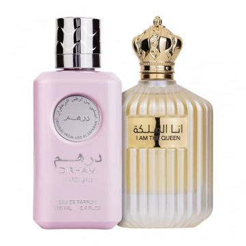 Pachet 2 parfumuri Dirham Wardi 100 ml si I Am The Queen 100 ml