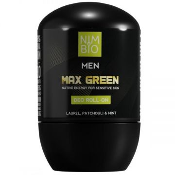 SHORT LIFE - Deodorant Natural pentru Barbati - Nimbio Men Max Green Deo Roll-On, 50 ml