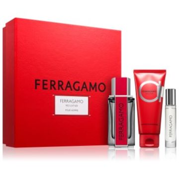 Ferragamo Red Leather set cadou pentru bărbați