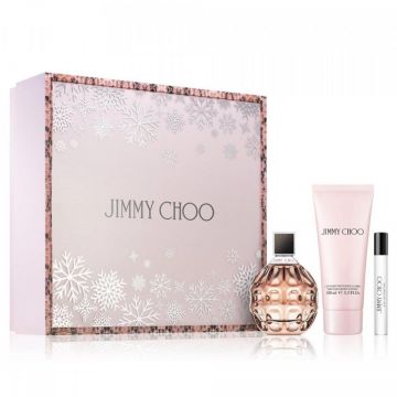 Set cadou Jimmy Choo, Apa de Parfum 100 ml, Lotiune de corp, 100 ml Apa de parfum 7.5 ml (Concentratie: Apa de Parfum, Gramaj: 100 ml+100 ml+7.5 ml)