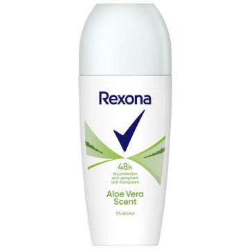 Deodorant Antiperspirant Roll-On pentru Femei - Rexona Women Invisible Aloe Vera Scent 48h, 50 ml