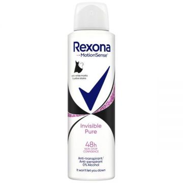 Deodorant Antiperspirant Spray pentru Femei Invizibil Pure - Rexona MotionSense Invisible Pure 48h, 150 ml