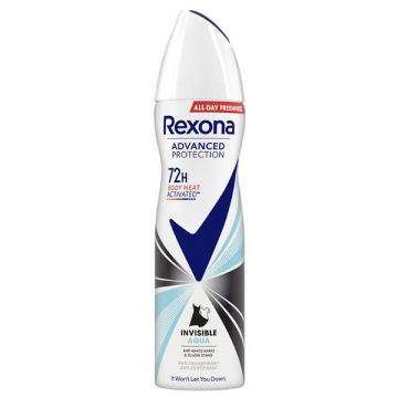 Deodorant Antiperspirant Spray pentru Femei Invizibil - Rexona Advanced Protection Invisible Aqua 72h, 150 ml