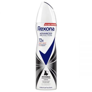 Deodorant Antiperspirant Spray pentru Femei Invizibil - Rexona Advanced Protection Invisible Black&White 72h, 150 ml