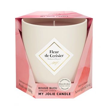 Lumanare parfumata My Jolie Candle Les Essentielles Sakura Flower 180g + bratara aurie cu decor bej ieftin