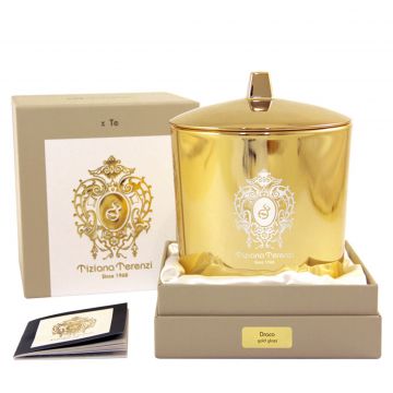 Draco - gold glass candle  900 gr