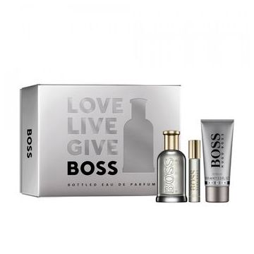 Set cadou Boss Bottled Barbati, 100 ml Apa de Parfum + 100 ml Gel de Dus + 10 ml Apa de Parfum