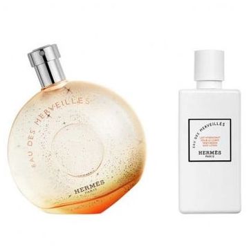 Set cadou Hermes Eau des Merveilles (Apa de toaleta 100 ml + Lotiune de corp 80 ml), pentru femei