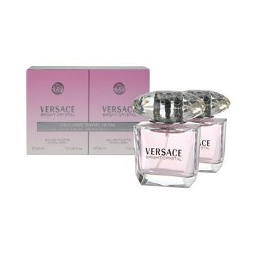 Set cadou Versace Bright Crystal (Apa de toaleta, 90 ml + Gel de dus, 100 ml + Lotiune de corp, 100 ml + Geanta pentru cosmetice), pentru femei