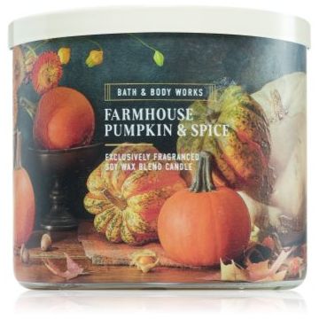 Bath & Body Works Farmhouse Pumpkin & Spice lumânare parfumată