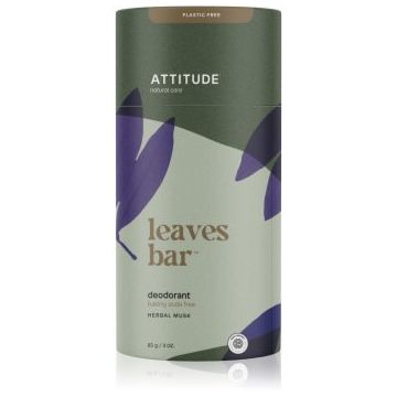 Attitude Leaves Bar Herbal Musk deodorant fără conținut săruri de aluminiu