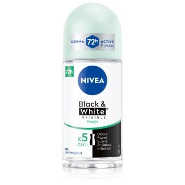 NIVEA Black & White Invisible Fresh antiperspirant împotriva petelor albe și galbene