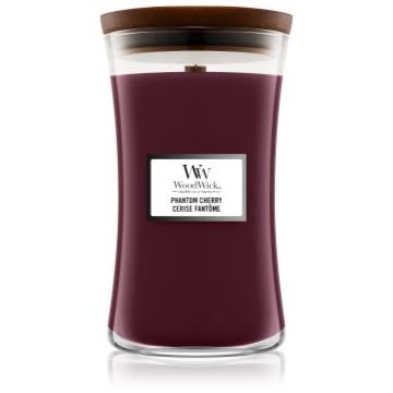 Woodwick Phantom Cherry lumânare parfumată cu fitil din lemn