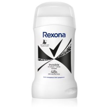 Rexona Invisible Black&White deodorant solid împotriva petelor albe