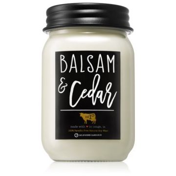 Milkhouse Candle Co. Farmhouse Balsam & Cedar lumânare parfumată Mason Jar