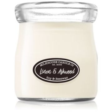 Milkhouse Candle Co. Creamery Linen & Ashwood lumânare parfumată Cream Jar ieftin