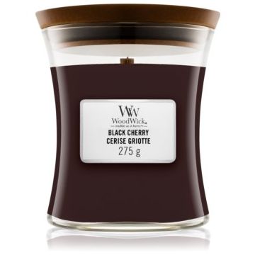 Woodwick Black Cherry lumânare parfumată cu fitil din lemn ieftin