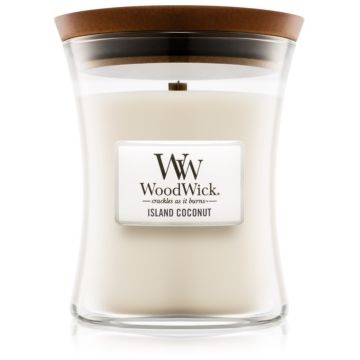 Woodwick Island Coconut lumânare parfumată cu fitil din lemn de firma original