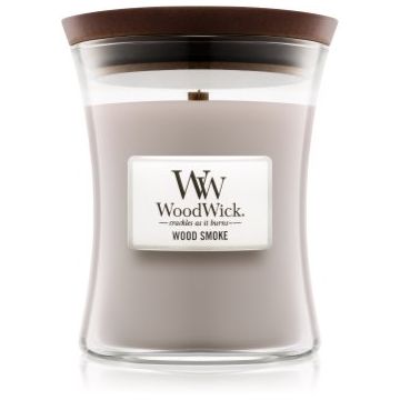 Woodwick Wood Smoke lumânare parfumată cu fitil din lemn de firma original