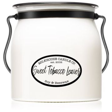 Milkhouse Candle Co. Creamery Sweet Tobacco Leaves lumânare parfumată Butter Jar de firma original