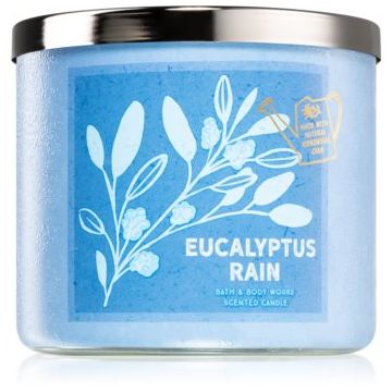 Bath & Body Works Eucalyptus Rain lumânare parfumată cu uleiuri esentiale de firma original